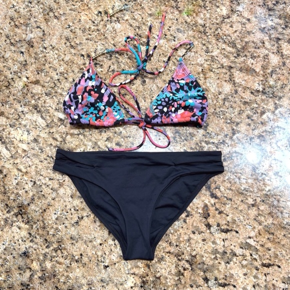 Shoshanna Bikini Top + L*Space Cutout Bottoms Set Small Designer Swimwear - Picture 1 of 12